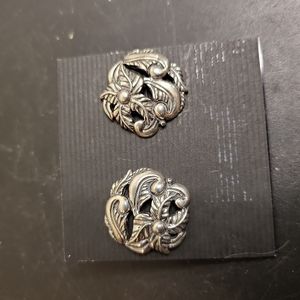 Sterling Silver Post Floral Earrings 3/4"